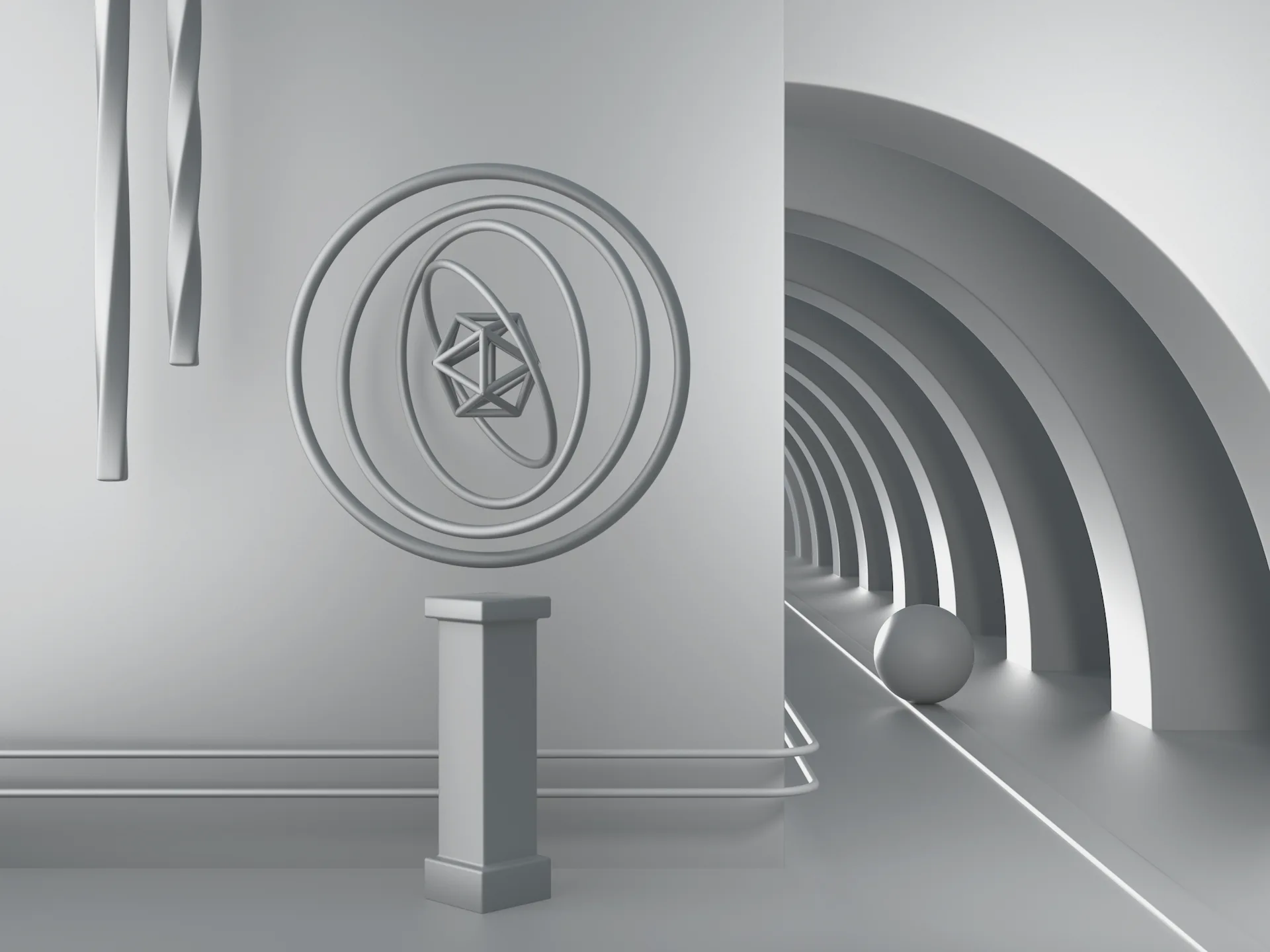 Sala Áurea - Clay render